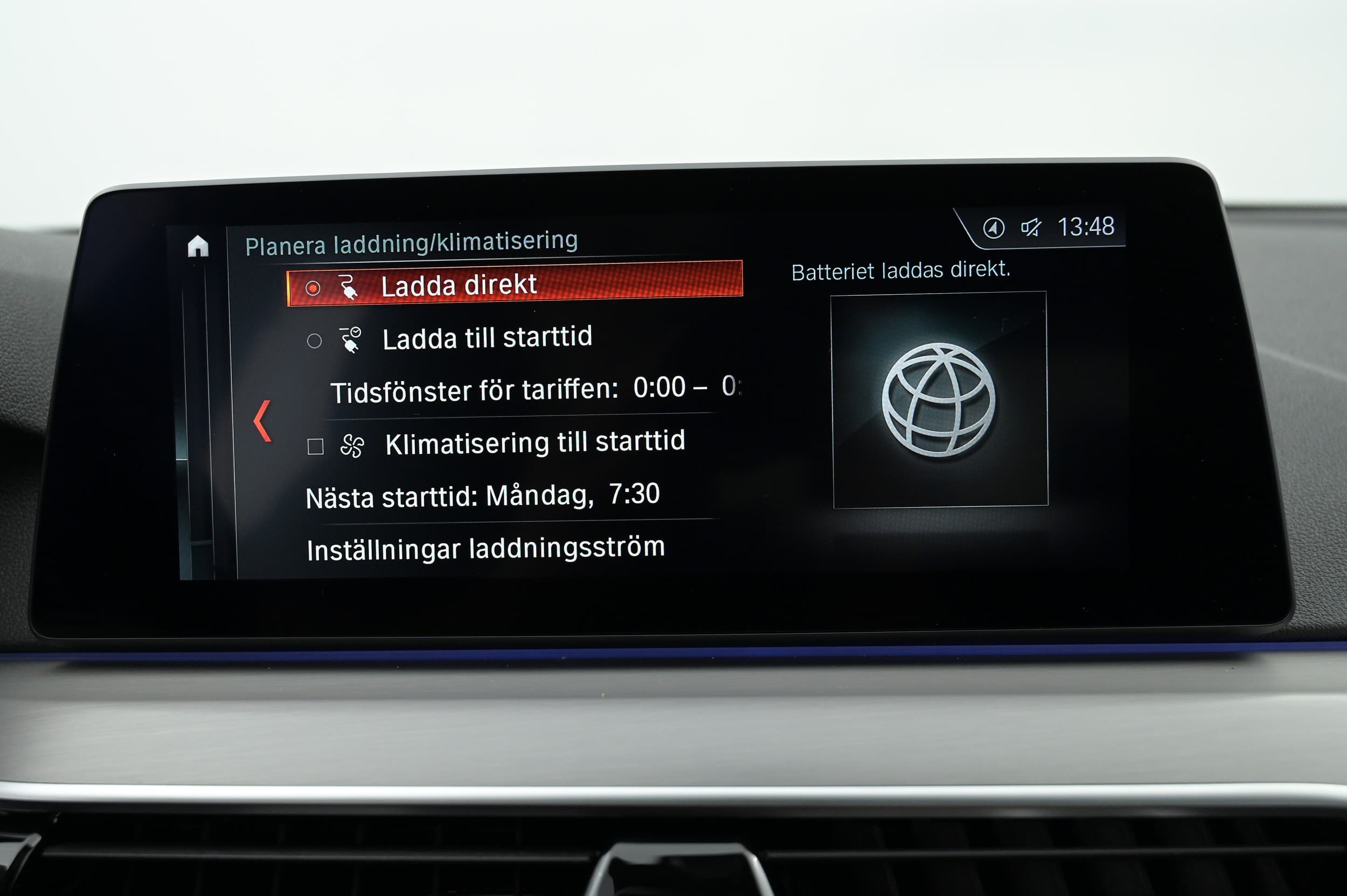 Schemalagd laddning och förklimatisering av kupé