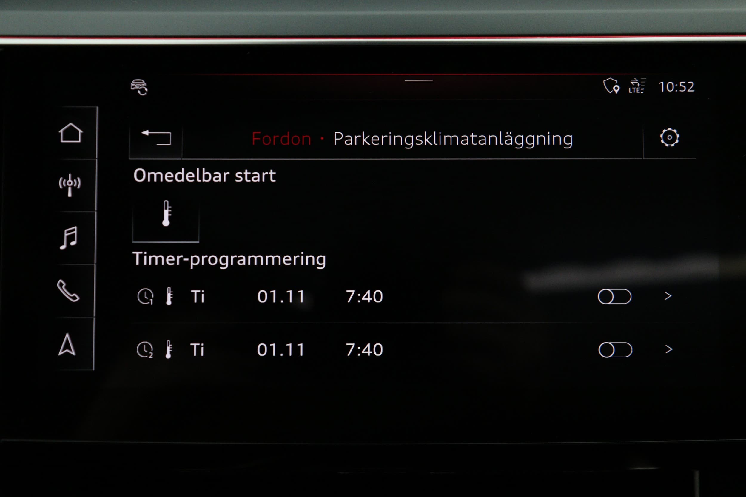 Förkonditionering av kupé